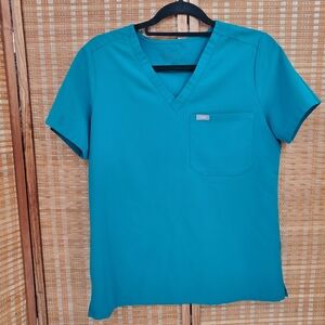 ☆ Figs Catarina Womens One Pocket Scrub Top in Teal Size Small